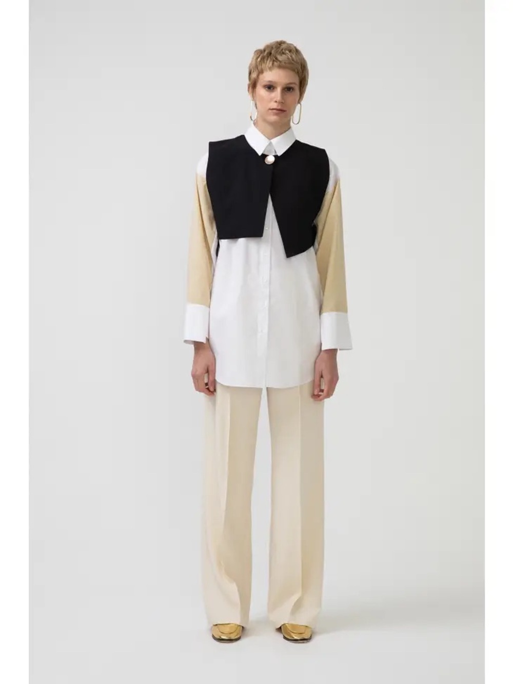 Poplin shirt with vest